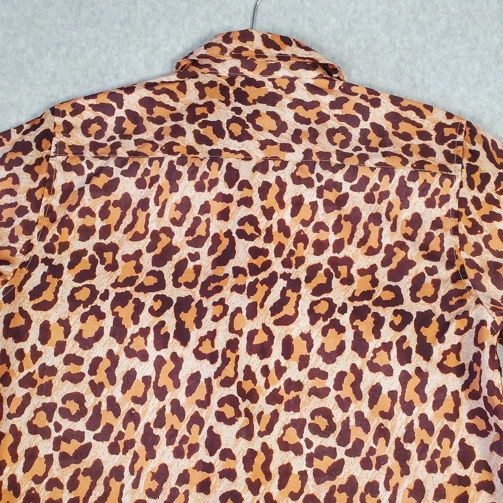 Dixxon Flannel Co Shirt The Party Animal Youth XL Leopard Print Short Sleeve DFC